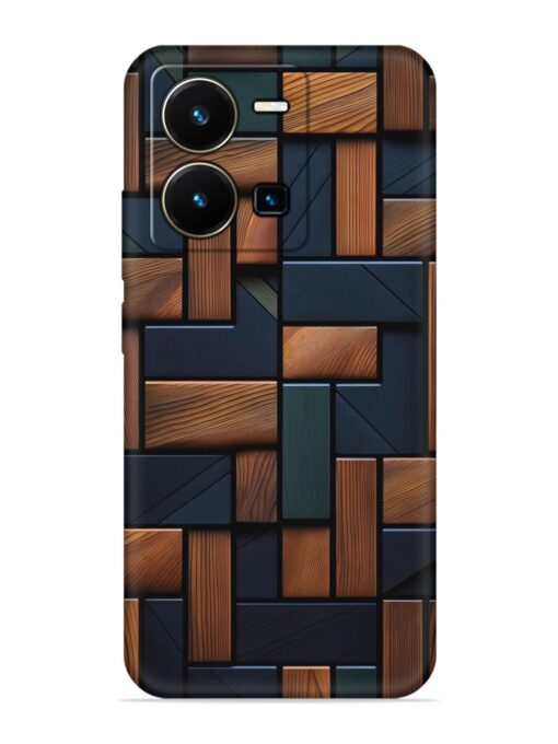 Wooden Background Cubes Embossed Soft Silicone Case for Vivo Y35 Zapvi