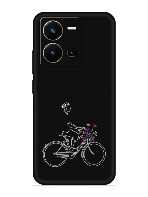 Minimalist Cycle Art Embossed Soft Silicone Case for Vivo Y35 Zapvi