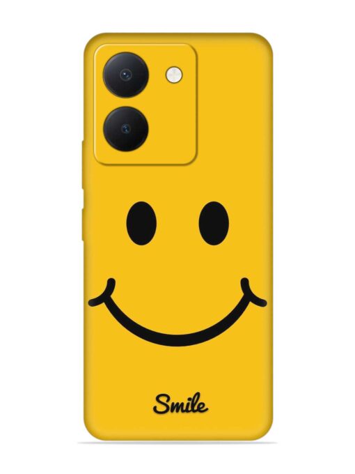 Yellow Smiley Embossed Soft Silicone Case for Vivo Y36