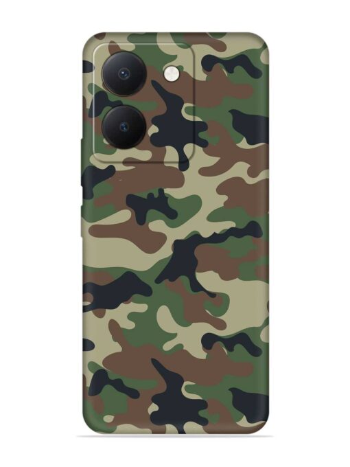 Army Military Camouflage Dark Green Embossed Soft Silicone Case for Vivo Y36