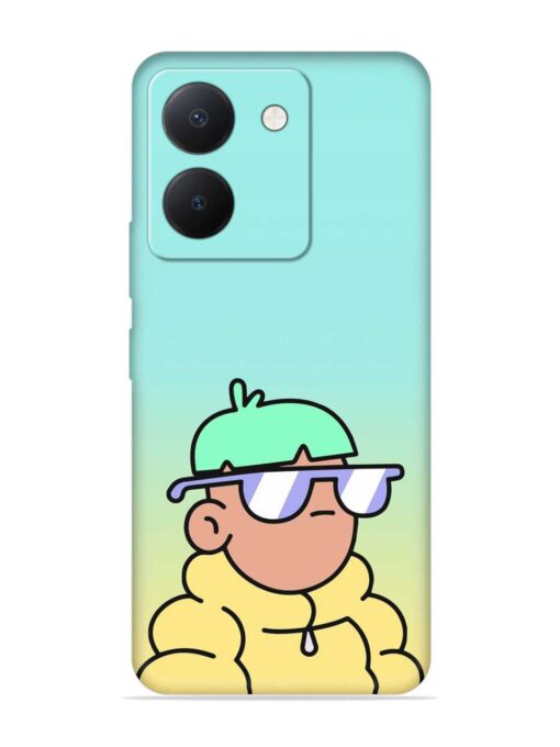 Doodles Cool Character Embossed Soft Silicone Case for Vivo Y36