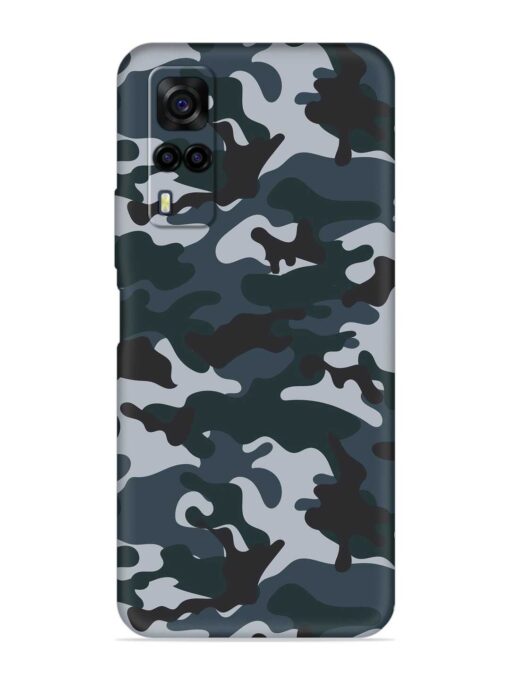 Dark Blue Army Military Art Embossed Soft Silicone Case for Vivo Y51 Zapvi