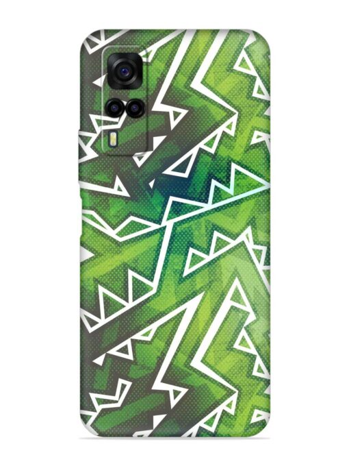 Green Graffiti Seamless Embossed Soft Silicone Case for Vivo Y51 Zapvi