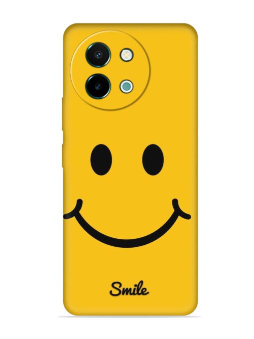 Yellow Smiley Embossed Soft Silicone Case for Vivo Y58 (5G)