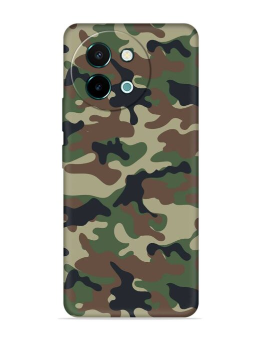 Army Military Camouflage Dark Green Embossed Soft Silicone Case for Vivo Y58 (5G)