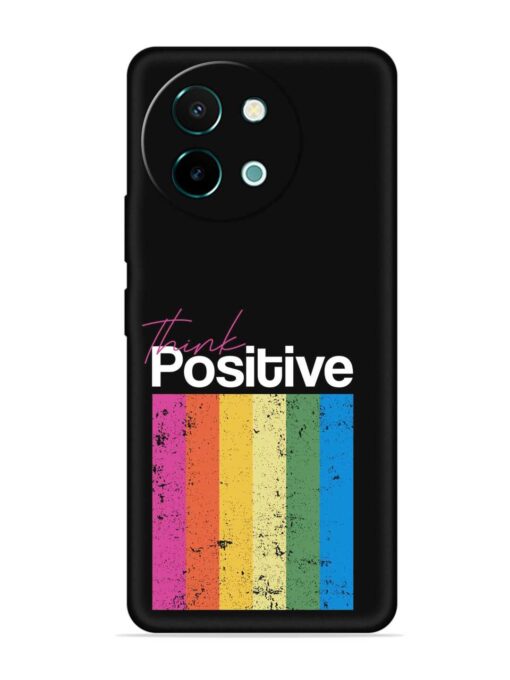 Think Positive Typography Embossed Soft Silicone Case for Vivo Y58 (5G)