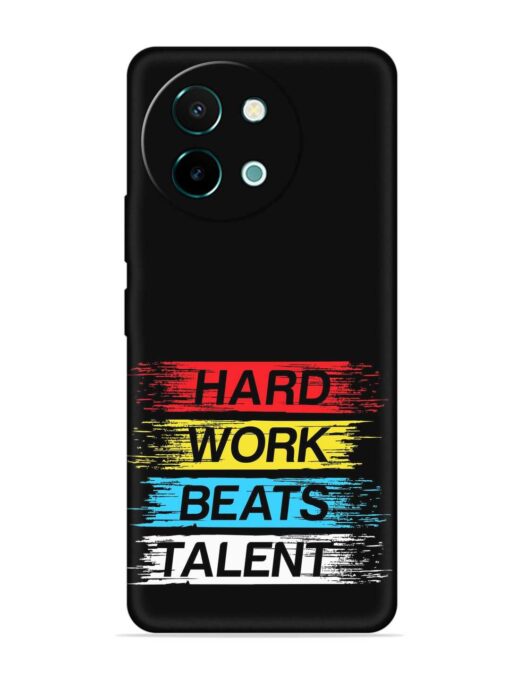 Hard Work Beats Embossed Soft Silicone Case for Vivo Y58 (5G) Zapvi