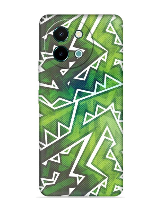 Green Graffiti Seamless Embossed Soft Silicone Case for Vivo Y58 (5G) Zapvi