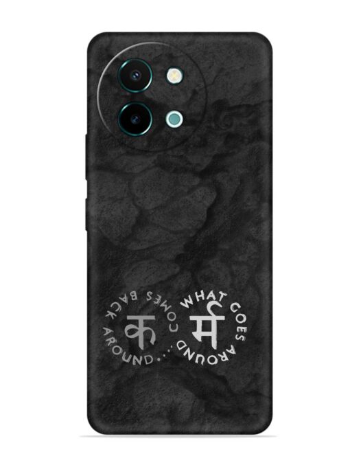 Karma Hindi Word Embossed Soft Silicone Case for Vivo Y58 (5G) Zapvi