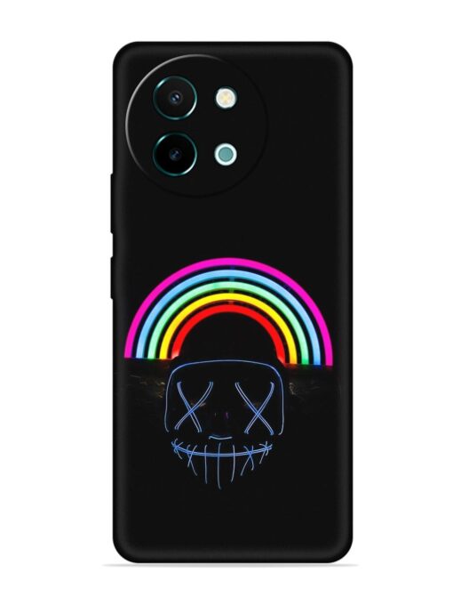 Mask Rainbow Embossed Soft Silicone Case for Vivo Y58 (5G)