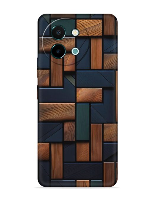 Wooden Background Cubes Embossed Soft Silicone Case for Vivo Y58 (5G) Zapvi