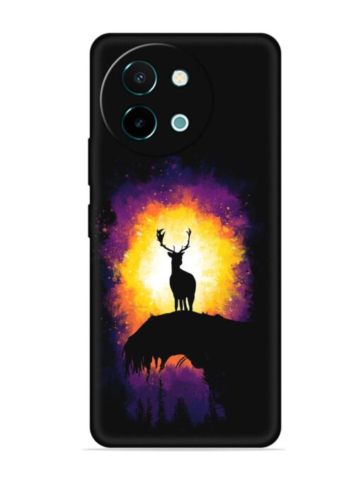 Elk Animal Art Embossed Soft Silicone Case for Vivo Y58 (5G)