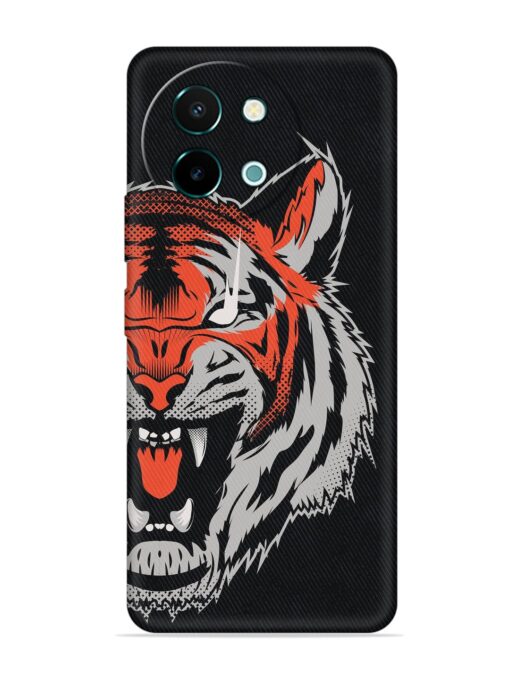 Tiger Aggression Embossed Soft Silicone Case for Vivo Y58 (5G) Zapvi