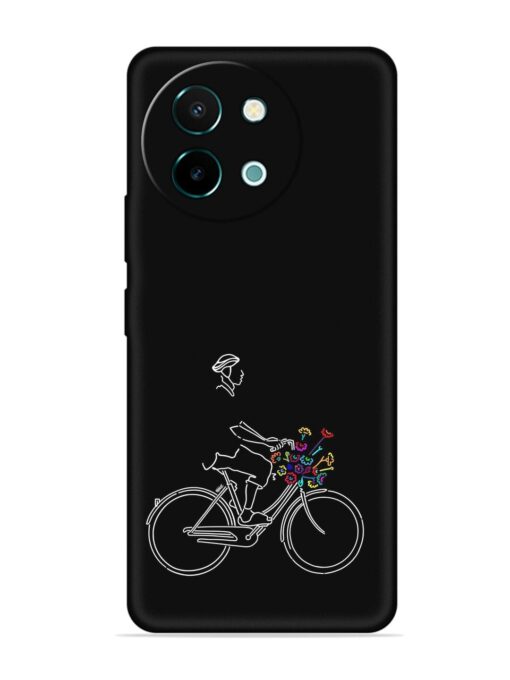 Minimalist Cycle Art Embossed Soft Silicone Case for Vivo Y58 (5G)