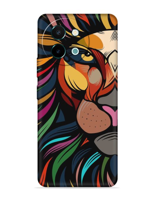 Trippy Lion Art Embossed Soft Silicone Case for Vivo Y58 (5G)