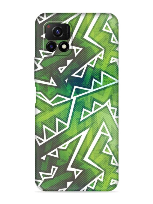 Green Graffiti Seamless Embossed Soft Silicone Case for Vivo Y72 (5G)