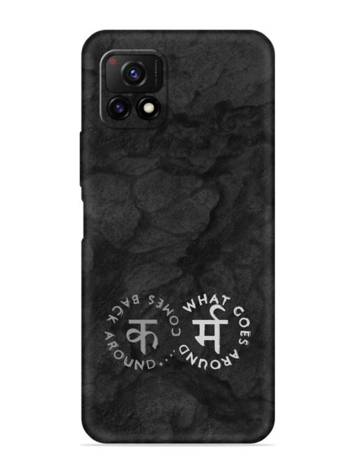 Karma Hindi Word Embossed Soft Silicone Case for Vivo Y72 (5G)