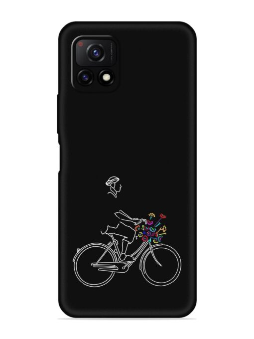 Minimalist Cycle Art Embossed Soft Silicone Case for Vivo Y72 (5G) Zapvi