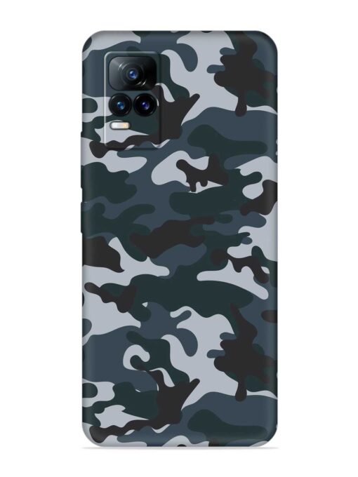 Dark Blue Army Military Art Embossed Soft Silicone Case for Vivo Y73 Zapvi