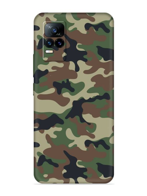 Army Military Camouflage Dark Green Embossed Soft Silicone Case for Vivo Y73 Zapvi