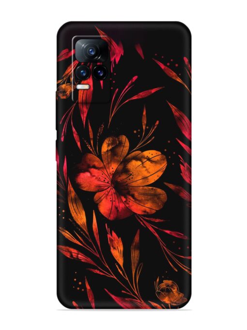 Red Flower Painting Embossed Soft Silicone Case for Vivo Y73 Zapvi