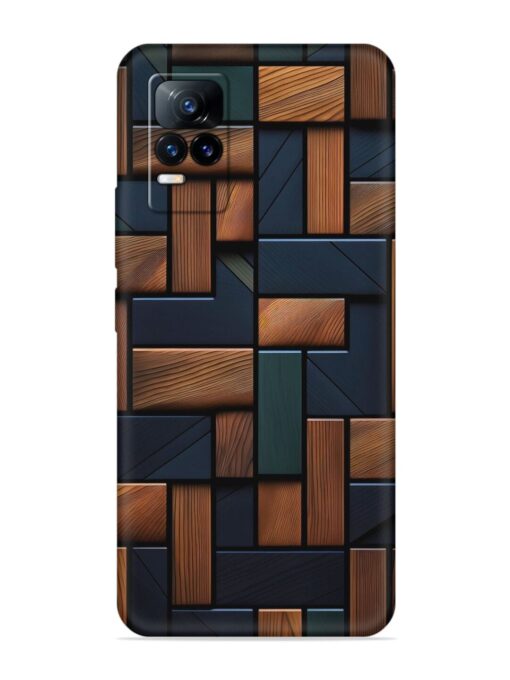 Wooden Background Cubes Embossed Soft Silicone Case for Vivo Y73 Zapvi