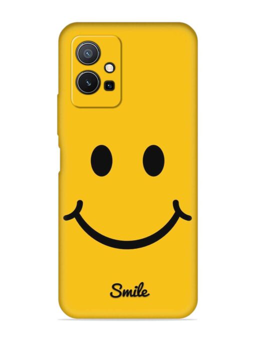 Yellow Smiley Embossed Soft Silicone Case for Vivo Y75 (5G)