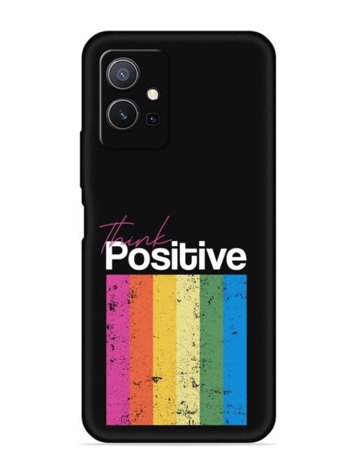 Think Positive Typography Embossed Soft Silicone Case for Vivo Y75 (5G)