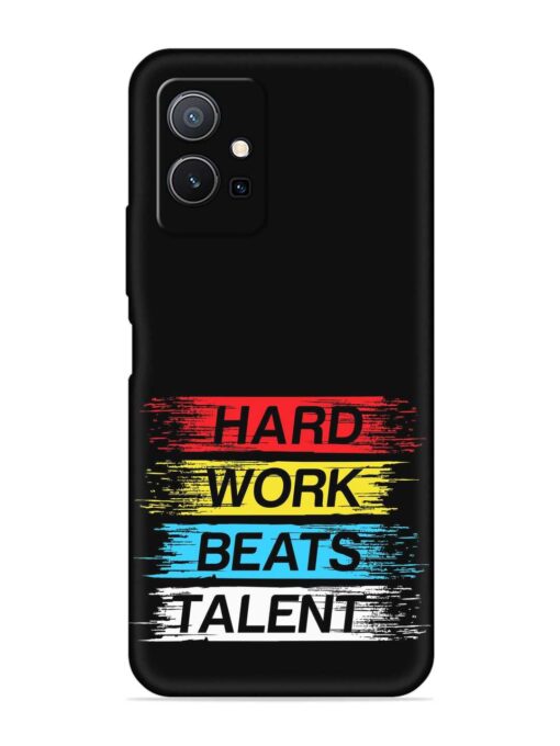 Hard Work Beats Embossed Soft Silicone Case for Vivo Y75 (5G)