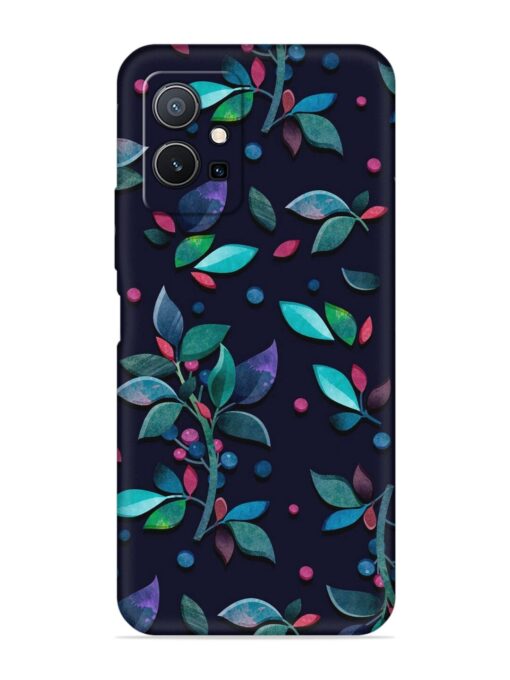 Decorative Watercolor Flower Embossed Soft Silicone Case for Vivo Y75 (5G)