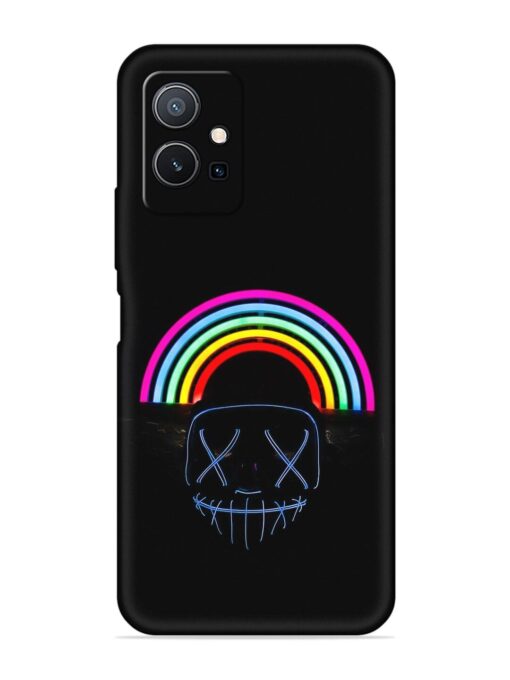 Mask Rainbow Embossed Soft Silicone Case for Vivo Y75 (5G) Zapvi