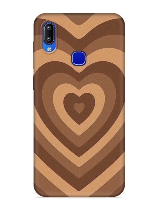 Brown Heart Embossed Soft Silicone Case for Vivo Y83 Pro