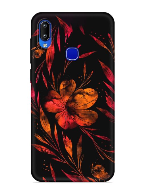 Red Flower Painting Embossed Soft Silicone Case for Vivo Y85