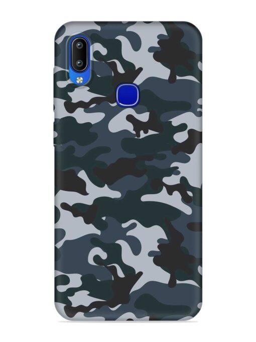 Dark Blue Army Military Art Embossed Soft Silicone Case for Vivo Y89