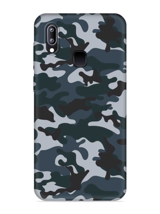 Dark Blue Army Military Art Embossed Soft Silicone Case for Vivo Y93 Zapvi