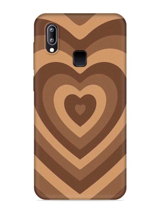 Brown Heart Embossed Soft Silicone Case for Vivo Y93 Zapvi