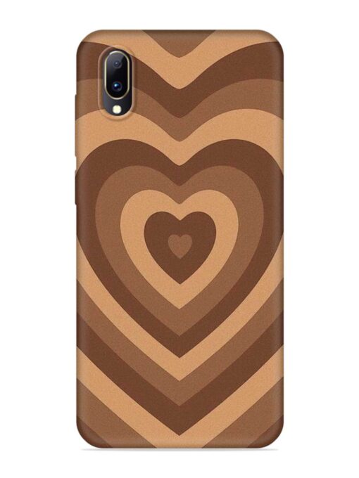 Brown Heart Embossed Soft Silicone Case for Vivo Y97 Zapvi