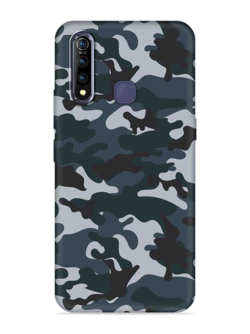 Dark Blue Army Military Art Embossed Soft Silicone Case for Vivo Z1 Pro