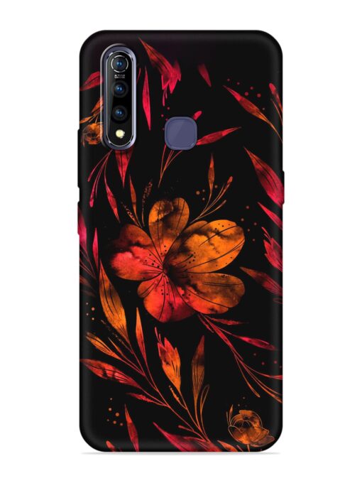 Red Flower Painting Embossed Soft Silicone Case for Vivo Z1 Pro Zapvi