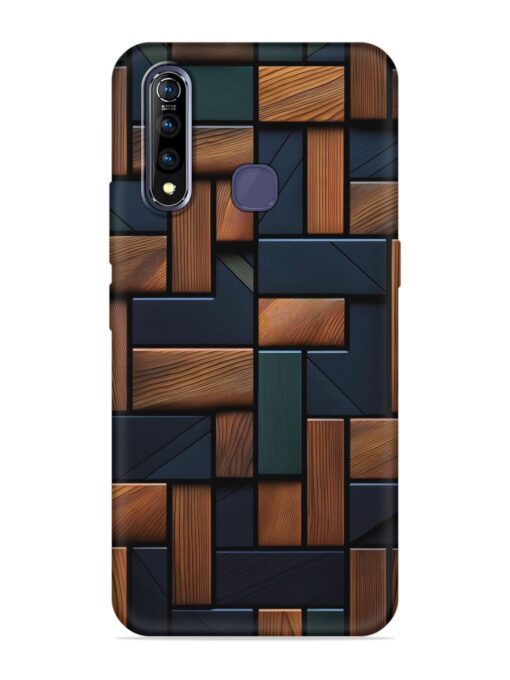 Wooden Background Cubes Embossed Soft Silicone Case for Vivo Z1 Pro