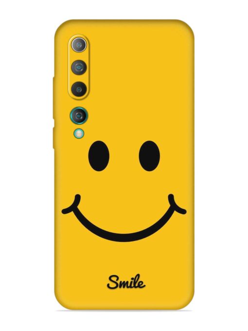 Yellow Smiley Embossed Soft Silicone Case for Xiaomi Mi 10 Zapvi