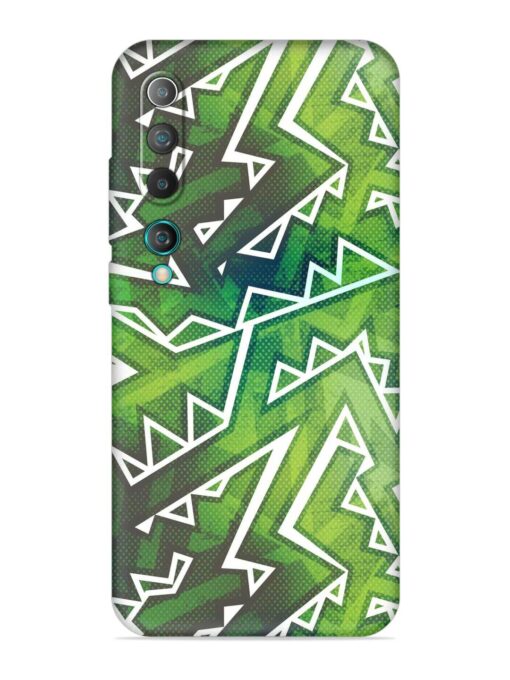 Green Graffiti Seamless Embossed Soft Silicone Case for Xiaomi Mi 10 Zapvi