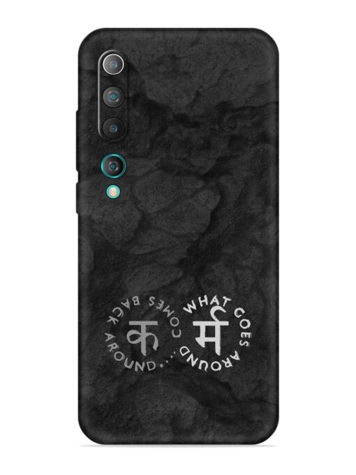 Karma Hindi Word Embossed Soft Silicone Case for Xiaomi Mi 10 Zapvi