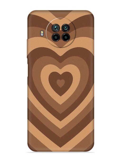 Brown Heart Embossed Soft Silicone Case for Xiaomi Mi 10I (5G)