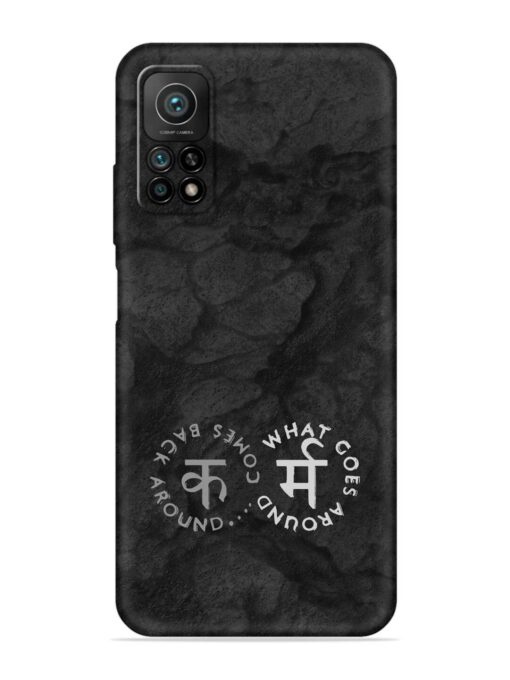 Karma Hindi Word Embossed Soft Silicone Case for Xiaomi Mi 10T Pro (5G)