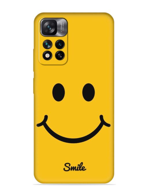 Yellow Smiley Embossed Soft Silicone Case for Xiaomi Mi 11I (5G)