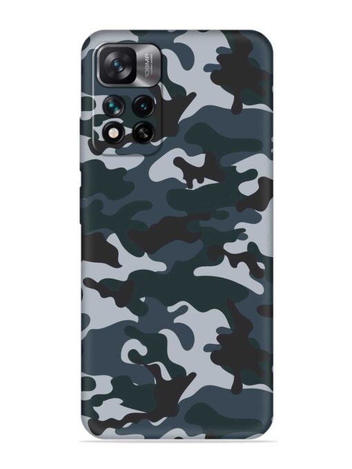 Dark Blue Army Military Art Embossed Soft Silicone Case for Xiaomi Mi 11I (5G)