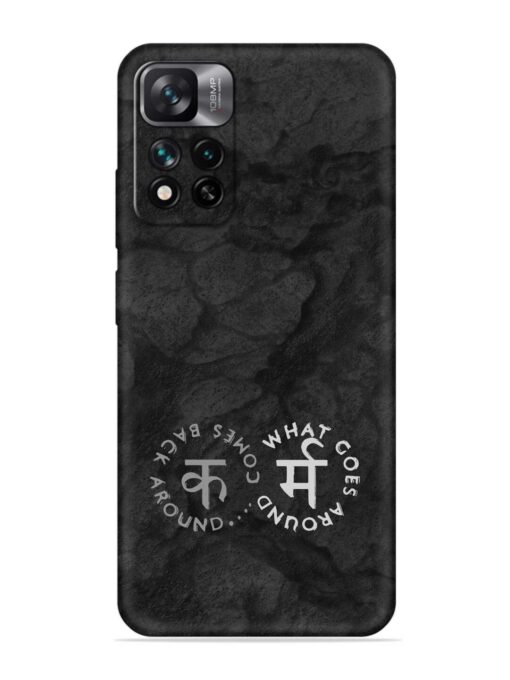 Karma Hindi Word Embossed Soft Silicone Case for Xiaomi Mi 11I (5G)