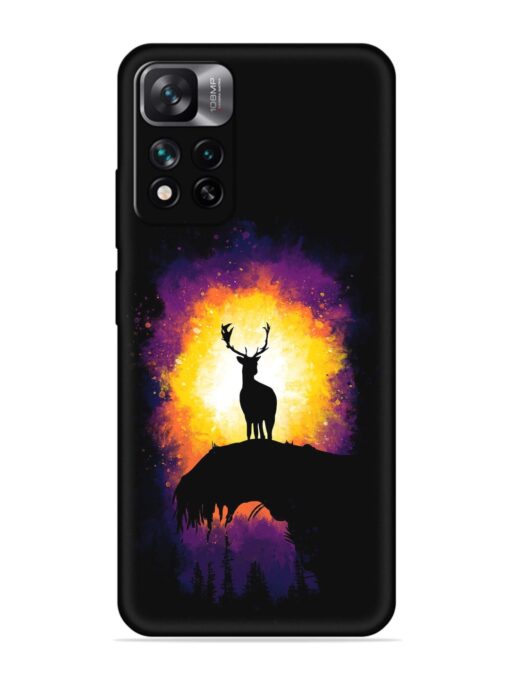 Elk Animal Art Embossed Soft Silicone Case for Xiaomi Mi 11I (5G)