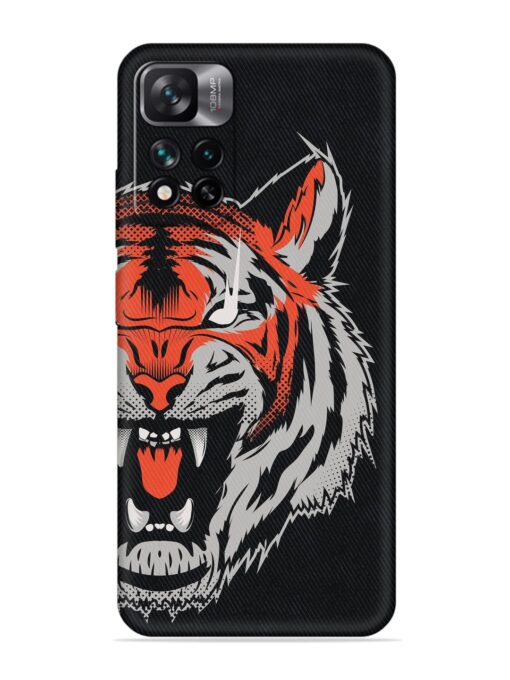 Tiger Aggression Embossed Soft Silicone Case for Xiaomi Mi 11I (5G)